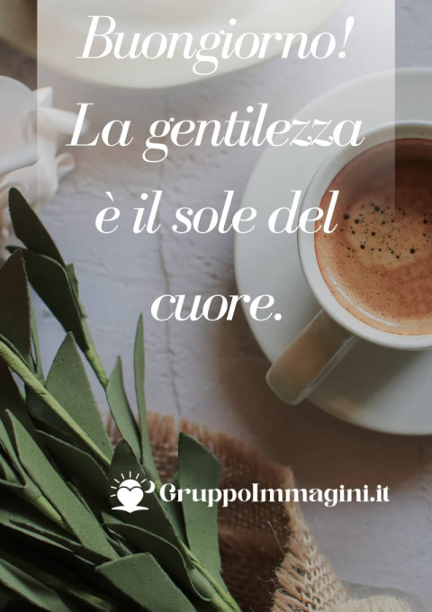 Buongiorno! La gentilezza è il sole del cuore