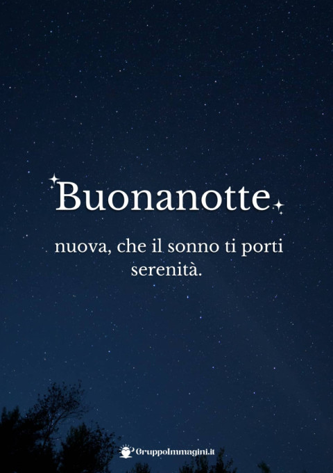 Buonanotte nuova, che il sonno ti porti serenità