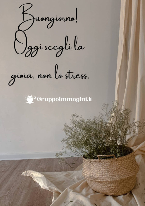 Buongiorno! Oggi scegli la gioia, non lo stress