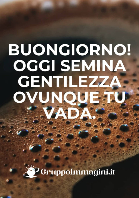 Buongiorno! Oggi semina gentilezza ovunque tu vada
