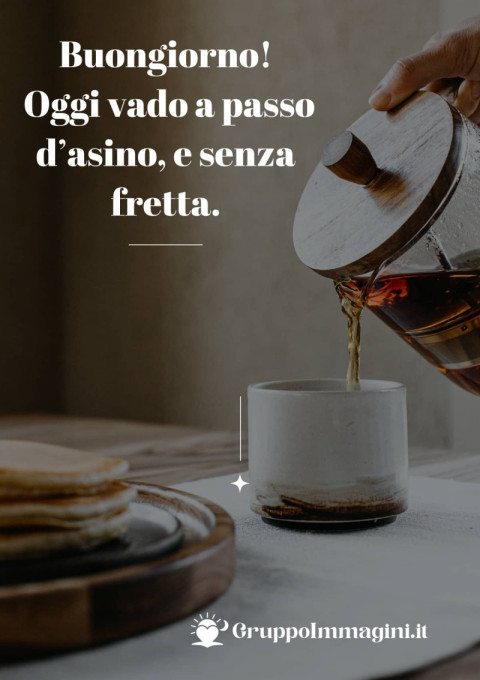 Buongiorno! Oggi vado a passo d’asino, e senza fretta