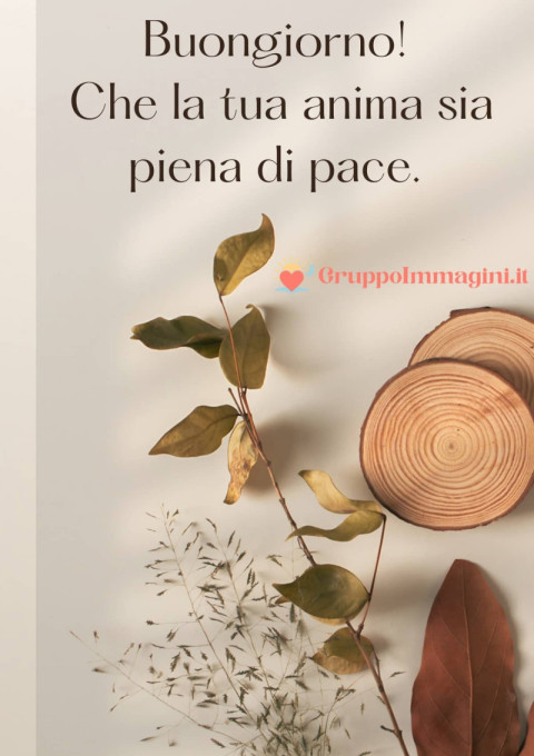 Buongiorno! Che la tua anima sia piena di pace