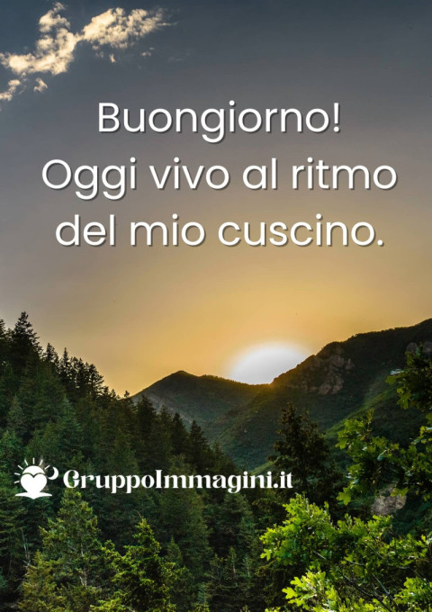 Buongiorno! Oggi vivo al ritmo del mio cuscino