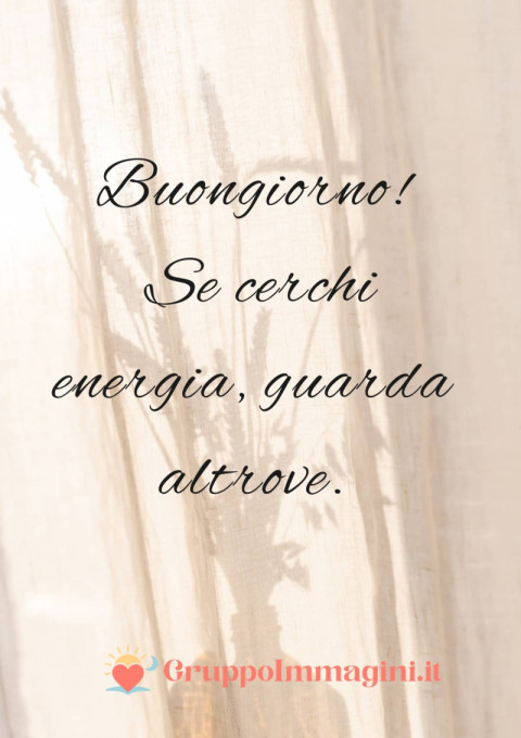 Buongiorno! Se cerchi energia, guarda altrove
