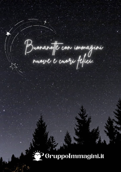 Buonanotte con immagini nuove e cuori felici