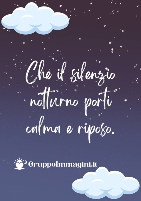 Che il silenzio notturno porti calma e riposo