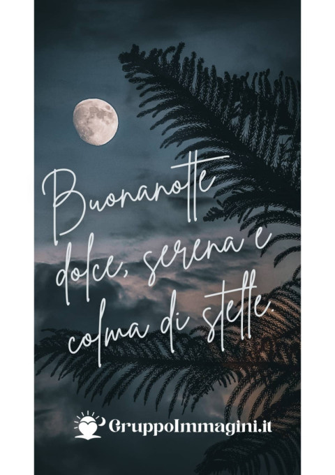 Buonanotte dolce, serena e colma di stelle