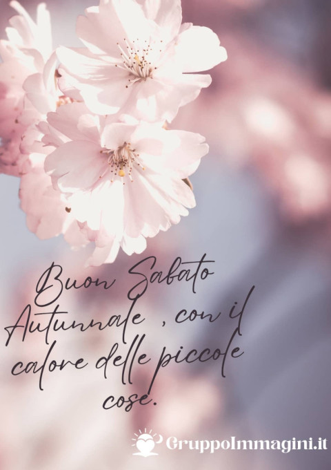 Buon Sabato Autunnale, con il calore delle piccole cose