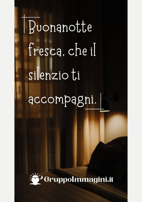 Buonanotte fresca, che il silenzio ti accompagni