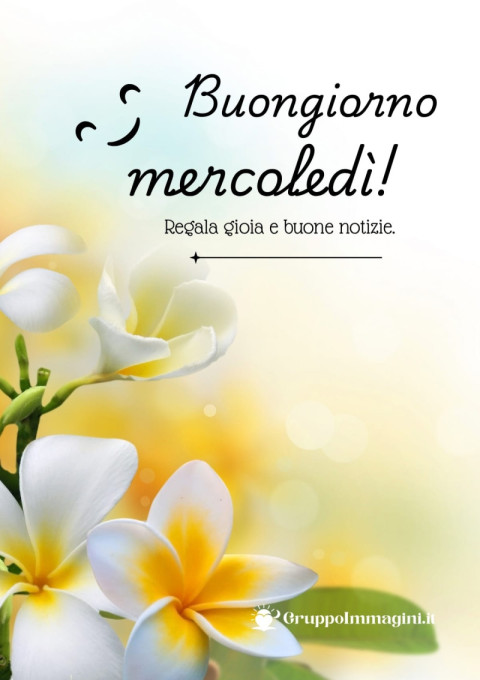 Buongiorno mercoledì! Regala gioia e buone notizie