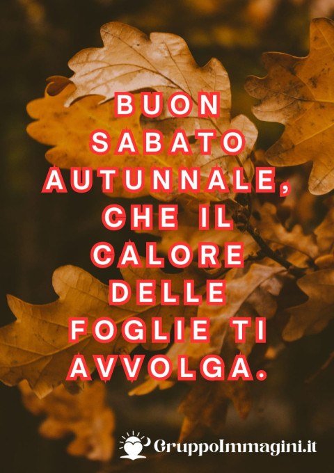 Buon sabato autunnale, che il calore delle foglie ti avvolga