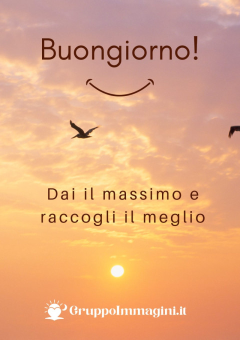 Buongiorno! Dai il massimo e raccogli il meglio