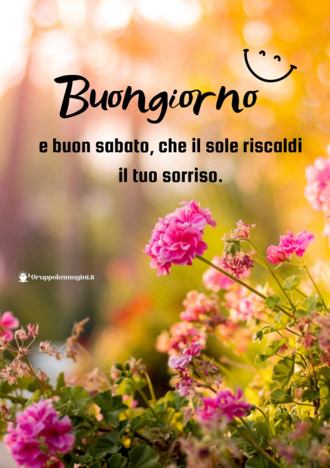 Buongiorno e buon sabato, che il sole riscaldi il tuo sorriso