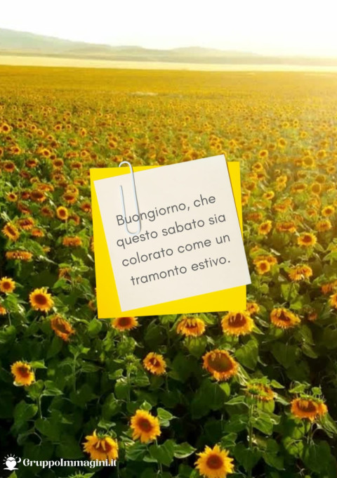 Buongiorno, che questo sabato sia colorato come un tramonto estivo