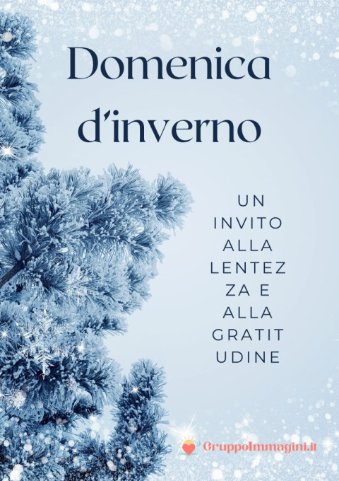 Domenica d’inverno un invito alla lentezza e alla gratitudine