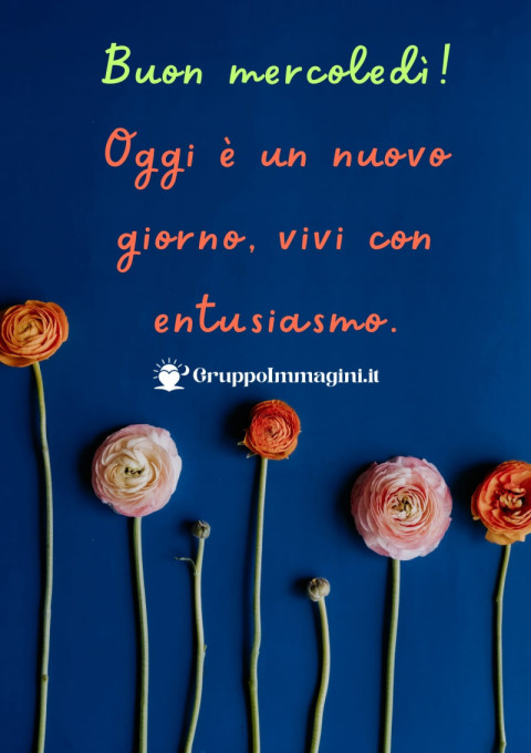 Buon mercoledì! Oggi è un nuovo giorno, vivi con entusiasmo