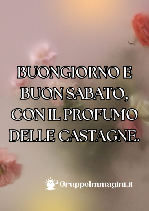 Buongiorno e buon sabato, con il profumo delle castagne