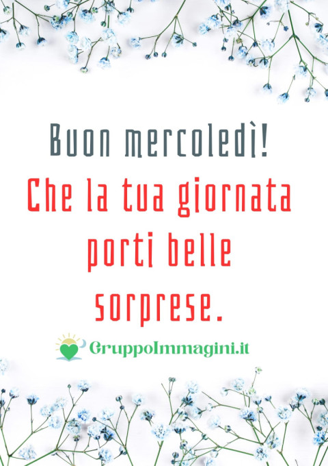 Buon mercoledì! Che la tua giornata porti belle sorprese