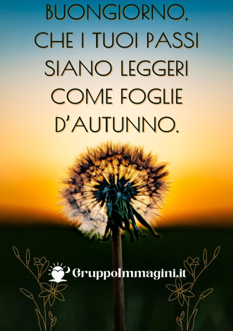 Buongiorno, che i tuoi passi siano leggeri come foglie d’autunno