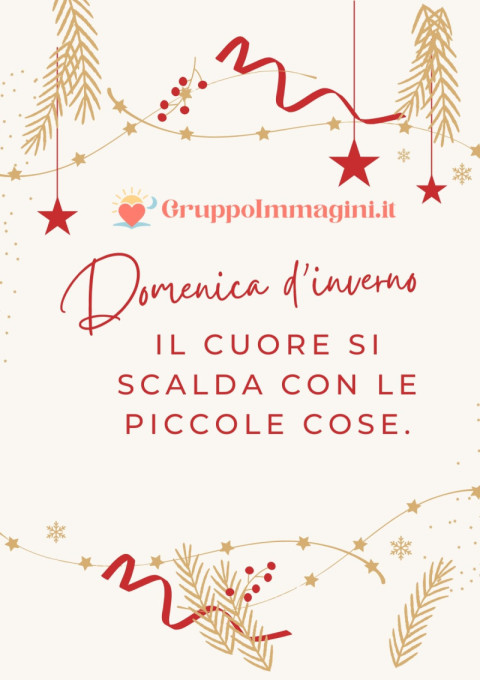 Domenica d’inverno il cuore si scalda con le piccole cose