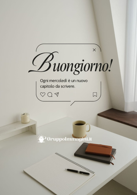Buongiorno! Ogni mercoledì è un nuovo capitolo da scrivere