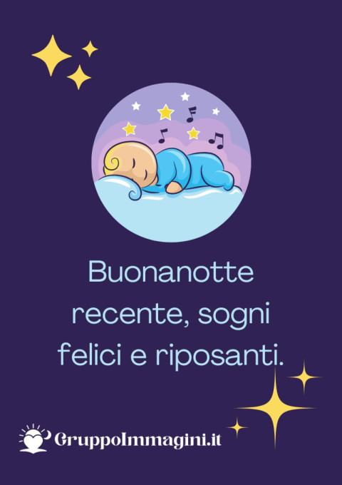 Buonanotte recente, sogni felici e riposanti