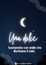 Una dolce buonanotte con stelle che illuminano il cielo